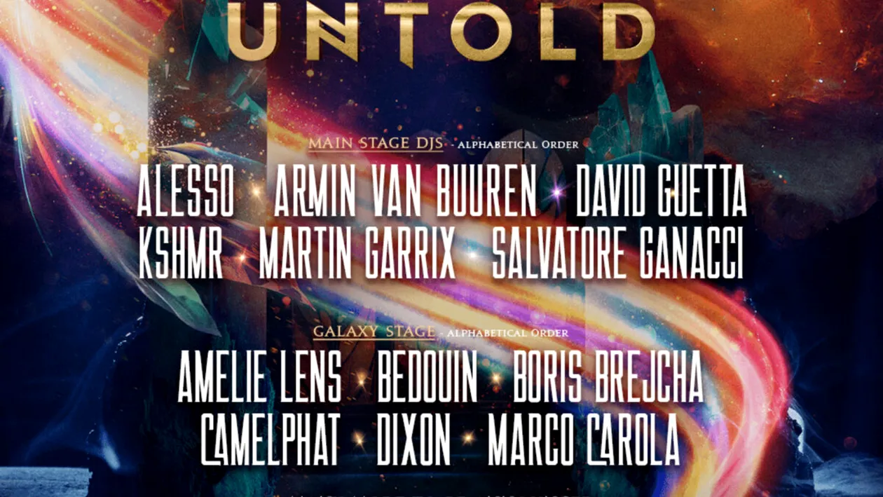 Între 3 și 6 august, Untold aduce pe Cluj-Arena cei mai buni DJ ai lumii: Martin Garrix, David Guetta, Armin van Buuren, Alesso și Salvatore Ganacci