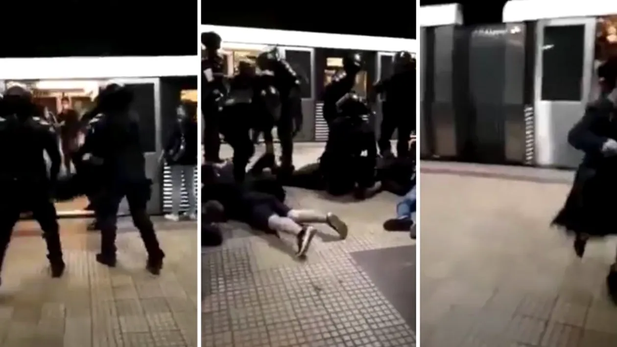 Jandarmeria explică intervenția violentă de la metrou împotriva steliștilor: „Un grup foarte agresiv s-a refugiat în tren”