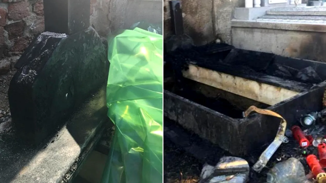 Anchetă la Lugoj după ce mormântul unui primar a fost incendiat de două ori