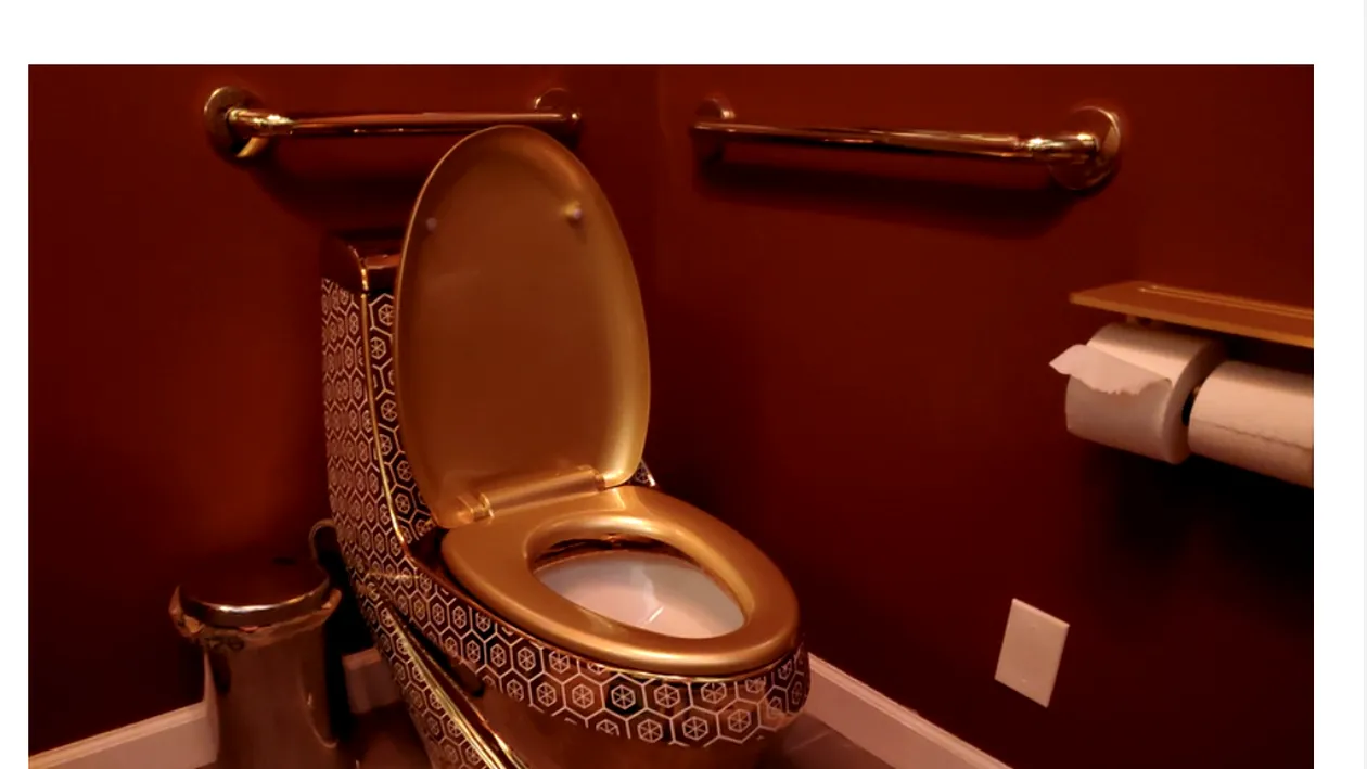 Situație surprinzătoare în SUA! Un bărbat a furat un vas de toaletă din aur de 18 carate