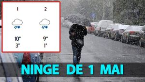 Orașele din România în care sunt anunțate ninsori pe 1 Mai, potrivit meteorologilor Accuweather