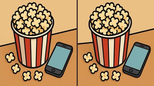Test de perspicacitate | Identificați 3 diferențe între aceste două boluri cu popcorn