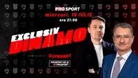 Eugen Voicu, prezent la ediția de miercuri a EXCLUSIV DINAMO! Acționarul majoritar al Red&White, în platou alături de Cătălin Mureșanu după primul meci al „câinilor” de la revenirea în Superligă