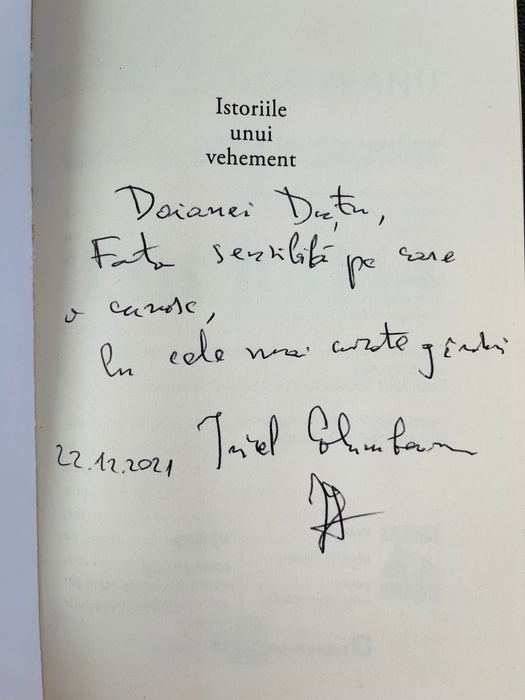 Dedicație de la Irinel Columbeanu pentru Daiana
