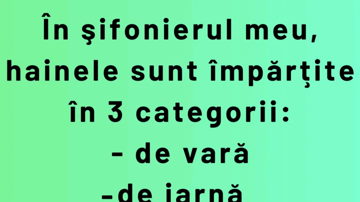 BANC | Cele 3 categorii de haine din șifonierul fiecărui om