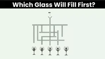 Test de inteligență | Care dintre cele 5 pahare din imagine se va umple primul?