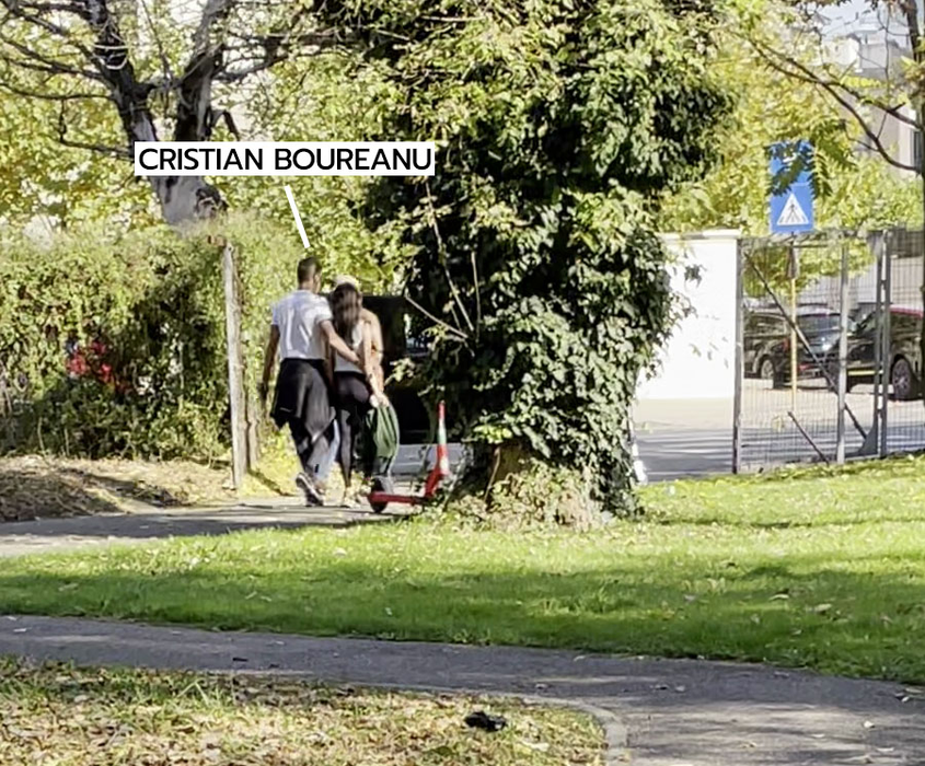 Cristian Boureanu o ține de mijloc pe partenera lui de alergat / Sursă foto: CANCAN.RO