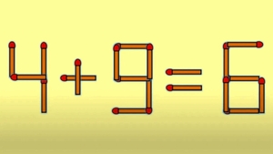 Test IQ cu bețe de chibrit | Mută unul singur pentru a rezolva ecuația 4+9=6