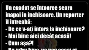 BANC | Un evadat se întoarce seara înapoi în închisoare
