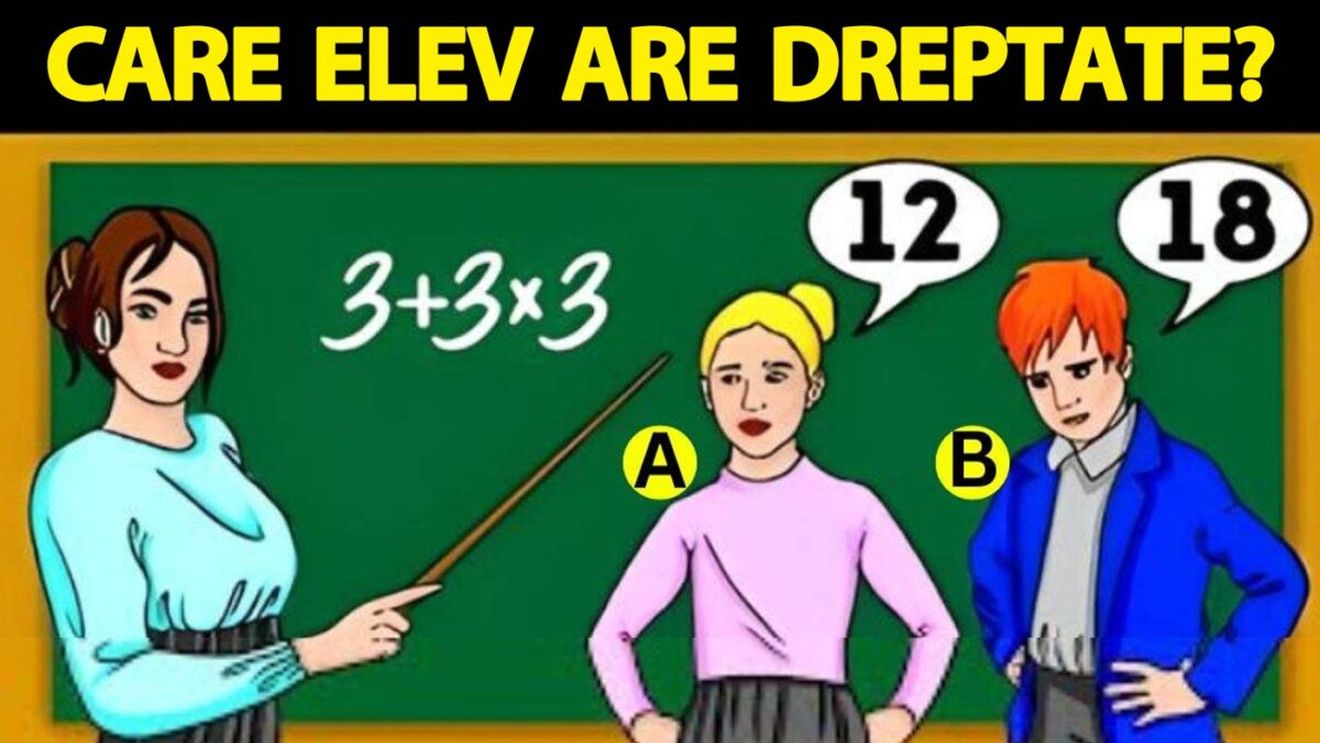 Test de inteligență | Care dintre cei doi elevi are dreptate?