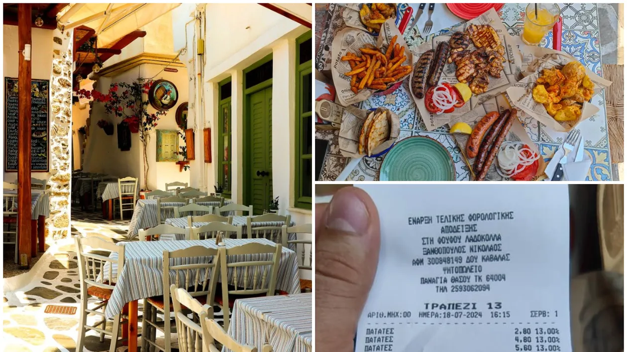 Câți euro a plătit un român pentru un prânz în Thassos. A mâncat pe săturate, iar la final... Să cadă din picioare!