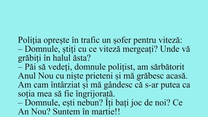 BANCUL ZILEI | Poliția oprește în trafic un șofer pentru viteză