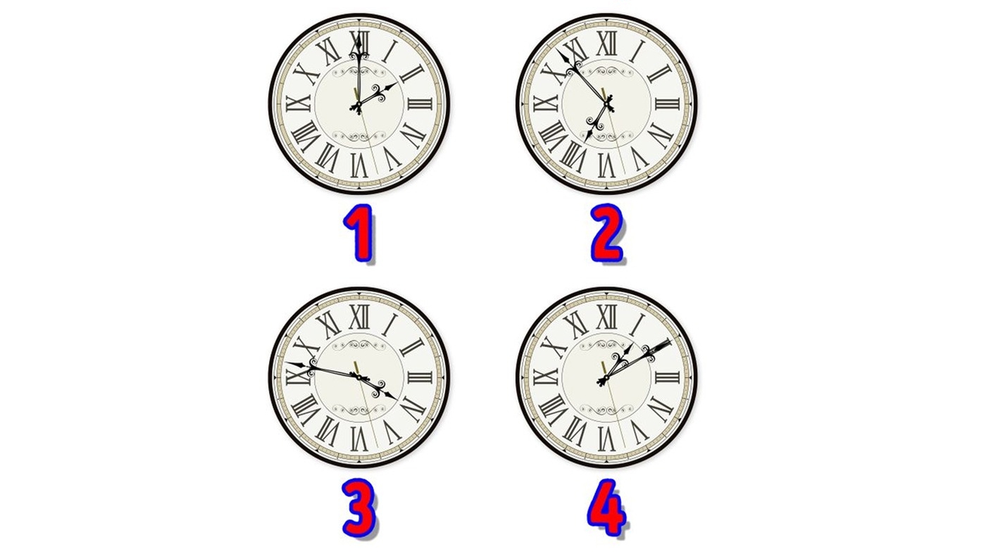 Test de inteligență | Care dintre cele 4 ceasuri nu este în regulă?