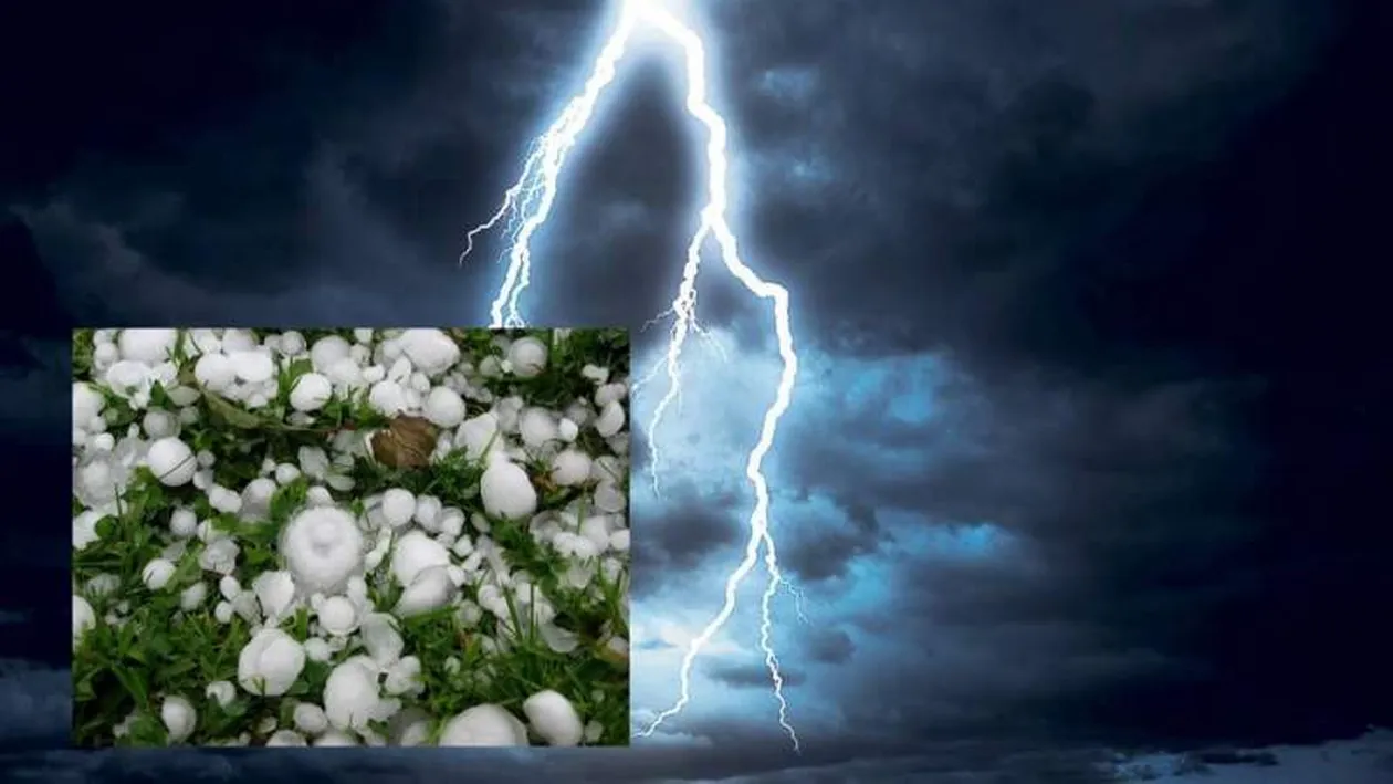 Cod galben de ploi torențiale, vijelii și grindină în trei județe