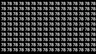 Test de inteligență | În maximum 7 secunde, găsește numărul 87 ascuns printre 78-urile din imagine