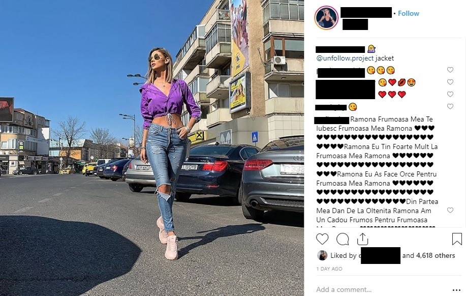 Ramona a primit multe inimioare pe Instagram, la poza făcută de soțul ei