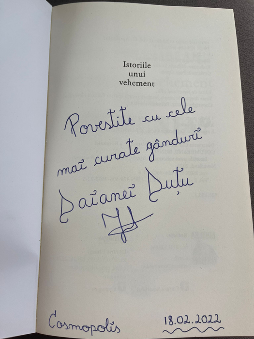 Dedicație de la Irinel Columbeanu pentru Daiana