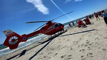 Momente de panică la Constanța! Elicopterul SMURD a intervenit pentru a salva doi bărbați de la înec