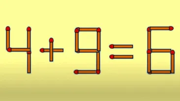 Test IQ cu bețe de chibrit | Mută unul singur pentru a rezolva ecuația 4+9=6