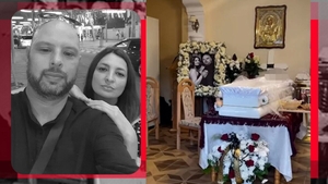 Primele imagini de la priveghiul lui Sorin și a Dianei Iacob. Obiectul pe care l-a pus familia în sicriul cu trupul neînsuflețit al fetiței lor
