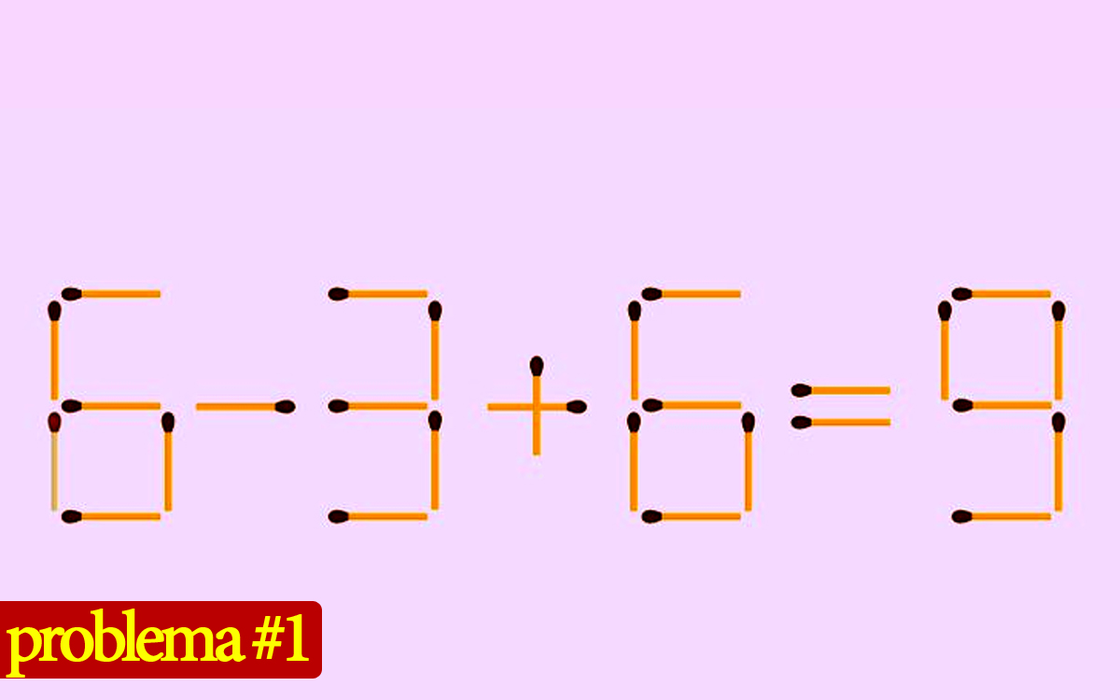 Test IQ cu 10 probleme cu chibrituri | Prima: Adăugați 1 băț pentru a corecta egalitatea 5-3+6=9