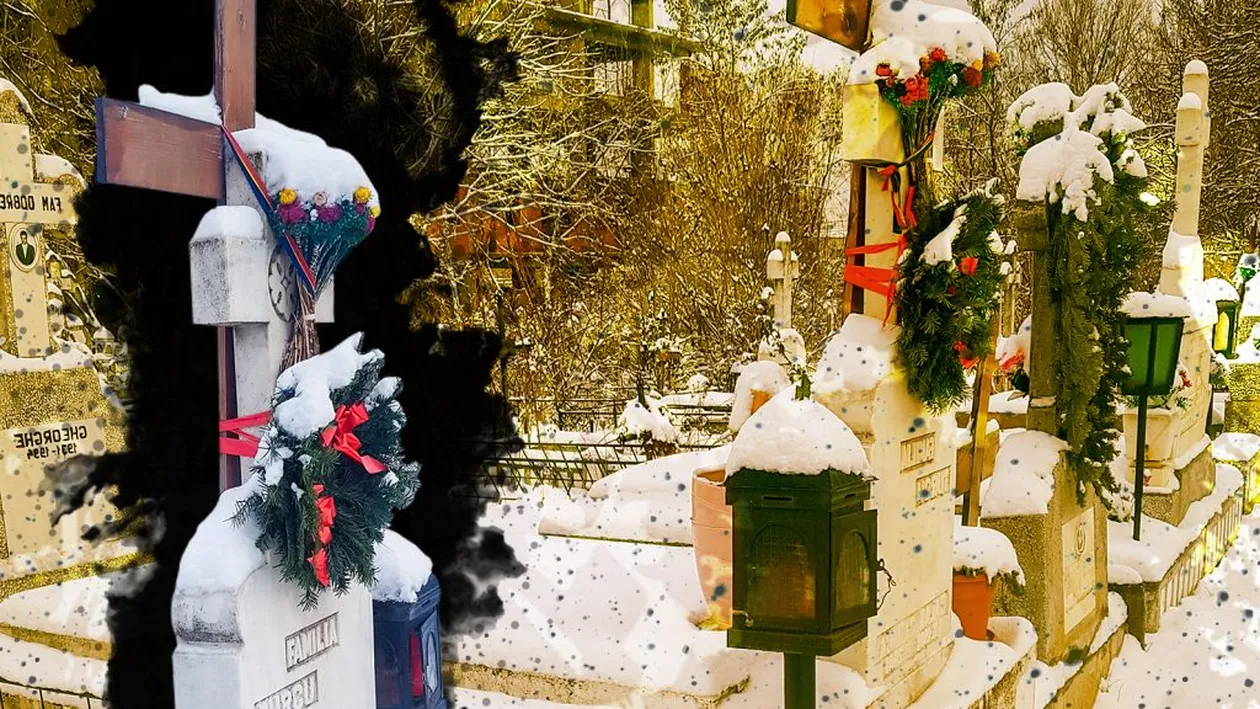 Văduva i-a împodobit mormântul milionarului Vasile Turcu înainte de Crăciun!