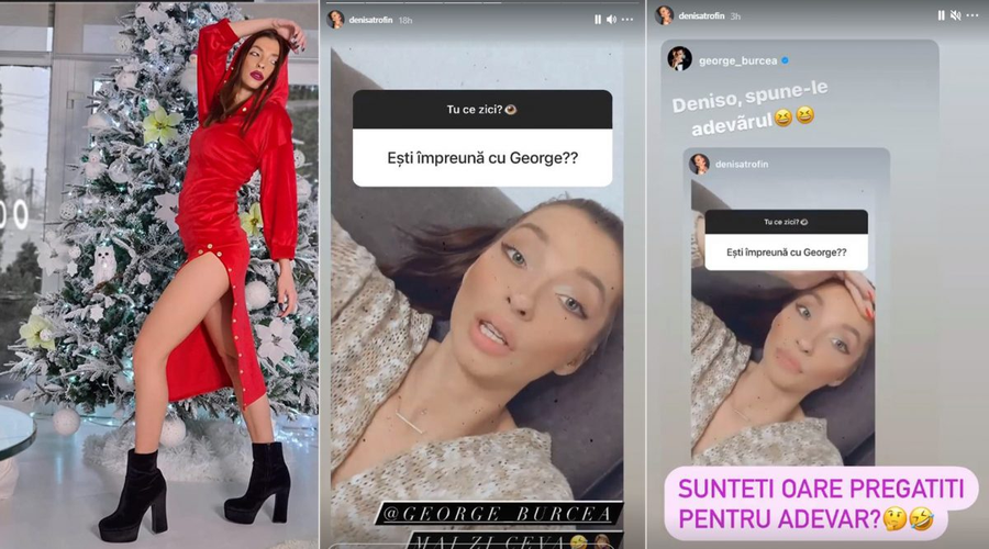 Artista Denisa Trofin a făcut declarații amuzante, după ce a fost întrebată dacă are o relație amoroasă cu actorul George Burcea © Facebook / Instagram Stories