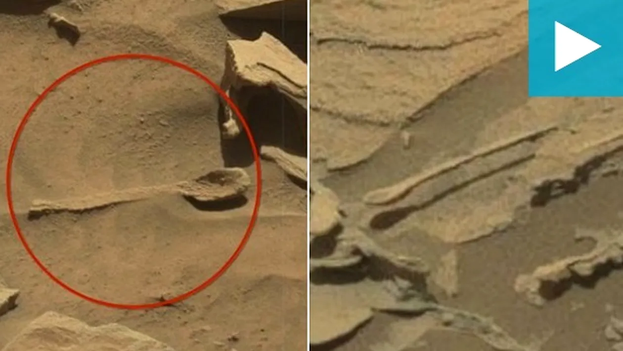 Asta e dovada că e viaţă pe Marte? NASA a descoperit o lingură imensă pe suprafaţa Planetei Roşii