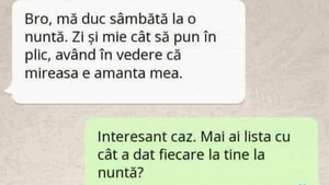 BANC | Cât se pune în plic la nuntă, dacă mireasa este amanta