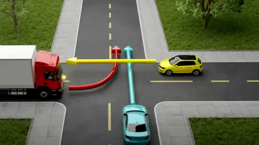 Testul rutier care îi înnebunește pe șoferi! Ce mașină trece prima prin intersecție?