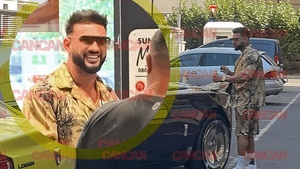 Dorian Popa, masă câmpenească pe capota Rolls Royce-ului. "Alergic" la firimituri, a înfulecat pe nerăsuflate, în fața supermarketului!