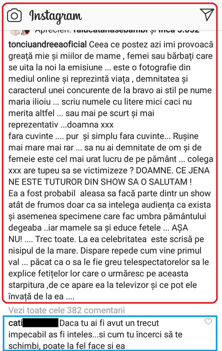 Andreea Tonciu se teme de rivala ei?! A postat un mesaj acid, dar l-a șters ulterior. Avem dovada