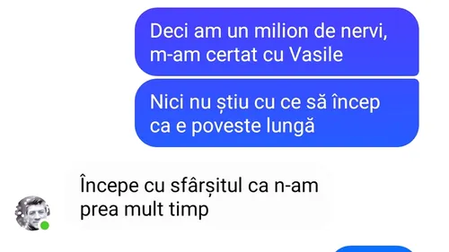 BANC | Am un milion de nervi, m-am certat cu Vasile