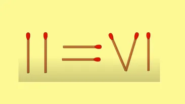 Test IQ exclusiv pentru genii | Mutați un singur chibrit pentru a corecta II=VI
