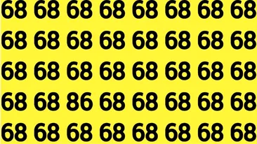Test de logică | Nu toate numerele din această imagine sunt 68. Găsiți-l pe singurul diferit!