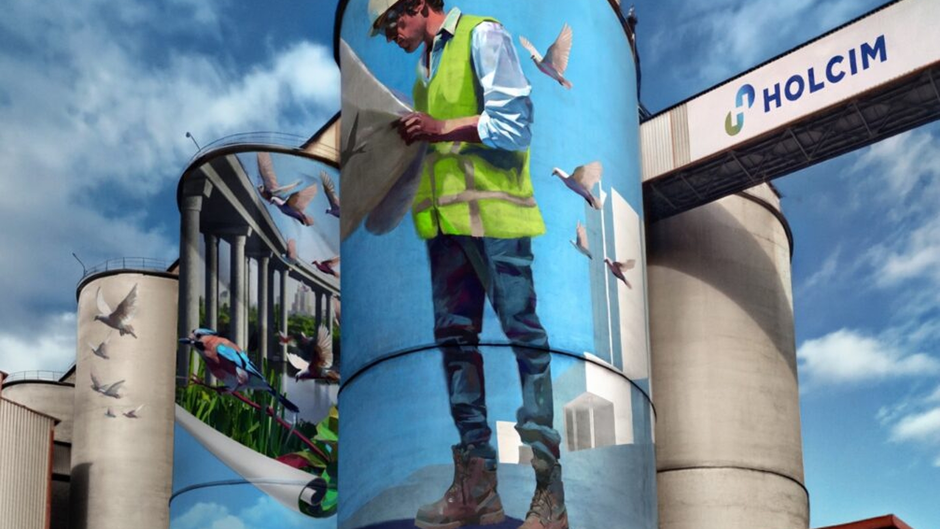 Holcim România marchează o premieră în industrie: primul mural sustenabil dintr-o fabrică din România