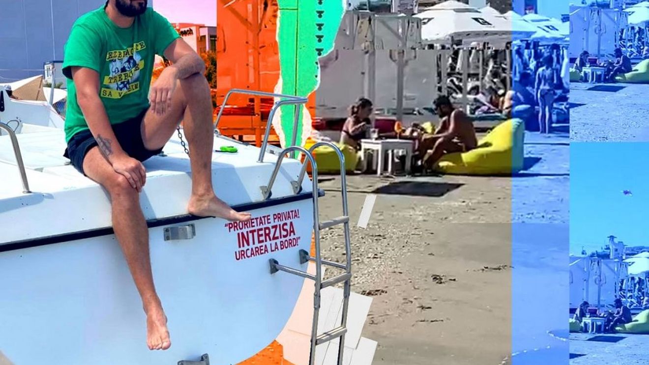 Celebrul prezentator de la Kanal D, filmat la o partidă în trei, pe plajă