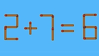 Test IQ exclusiv pentru genii | Mutați un singur chibrit, pentru a corecta 2 + 7 = 6