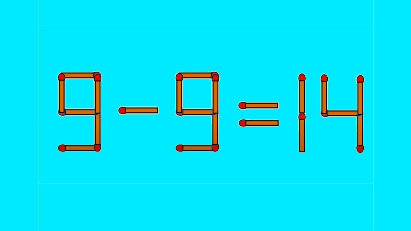TEST IQ | Corectați 9 - 9 = 14, mutând un singur băț de chibrit