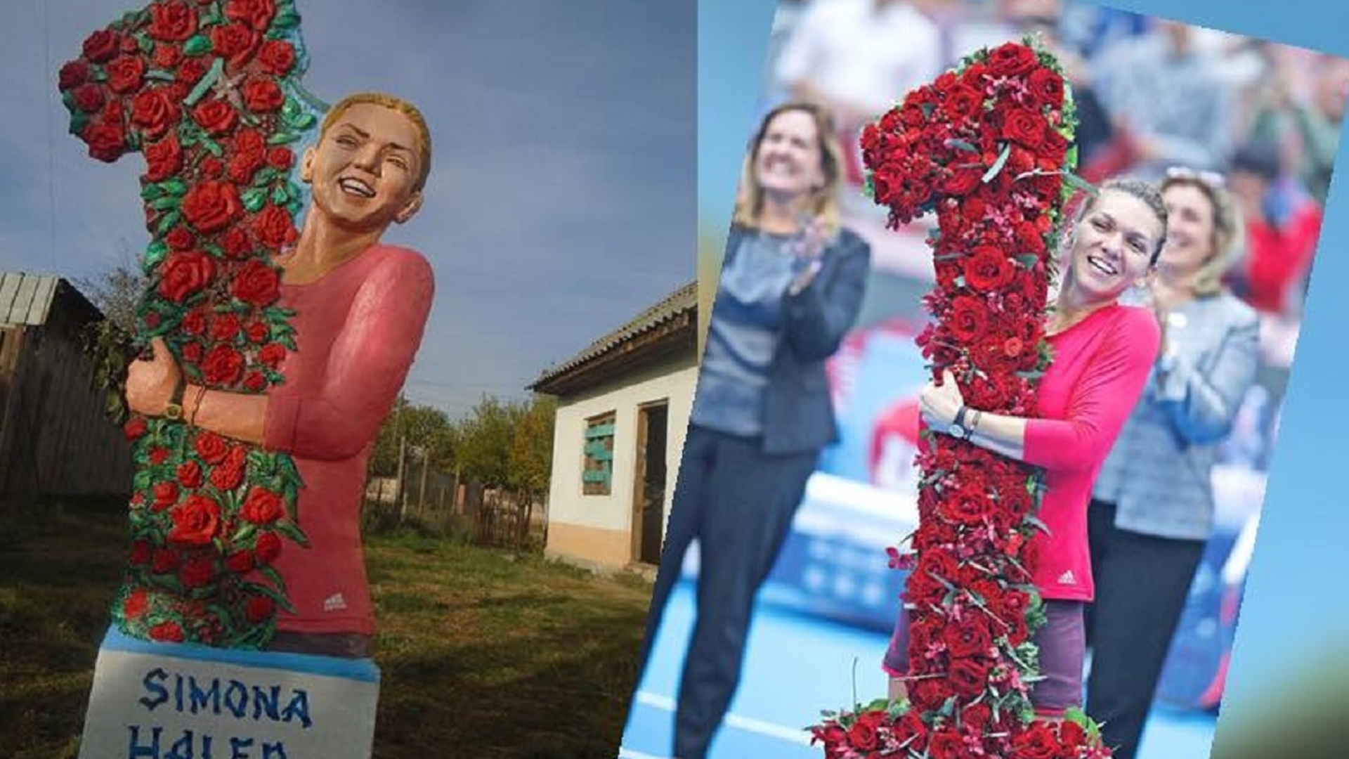 INEDIT. Simona Halep din beton şi fier, în grădina unui artist din Olt