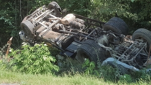 Accident grav pe Autostrada A 1, în Giurgiu. Un camion s-a răsturnat, doi oameni au fost răniți