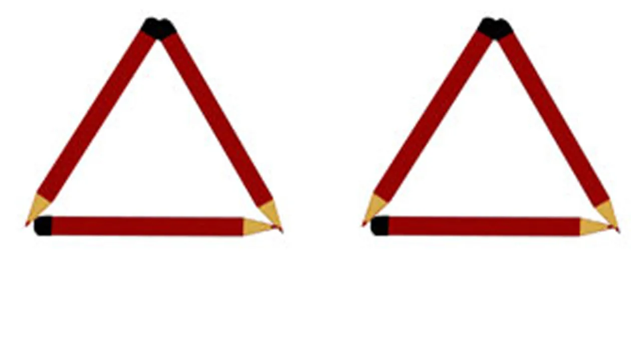 Testul IQ la care 999 din 1000 se lasă bătuți | Mutați un singur băț pentru a obține 4 triunghiuri