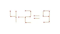 Test IQ exclusiv pentru genii | Mutați un singur chibrit pentru a corecta egalitatea: 4-2=9