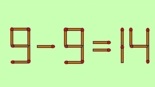 Test IQ cu chibrituri | Corectați 9 - 9 = 14, mutând un singur băț