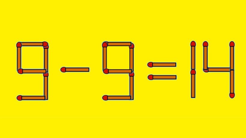 Test IQ cu chibrituri | Mutați un singur băț, pentru a corecta 9 – 9 = 14