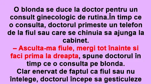 Bancul de weekend | Blonda și ginecologul