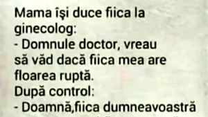Bancul de weekend | Mama își duce fiica la ginecolog