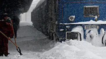 Trei linii de cale ferata au fost inchise si alte 42 de trenuri au fost anulate din cauza zapezii