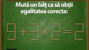 Test de inteligență | Mută un băț de chibrit pentru a transforma 9+3x2=2 într-o egalitate corectă