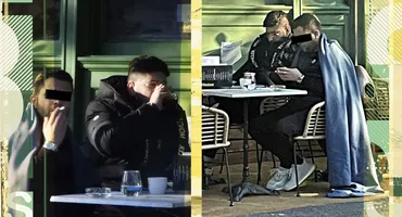Gabi Oprea Junior a tremurat la terasă, cu telefonul în față! Prietenul lui a ”prins” pătura, dar...